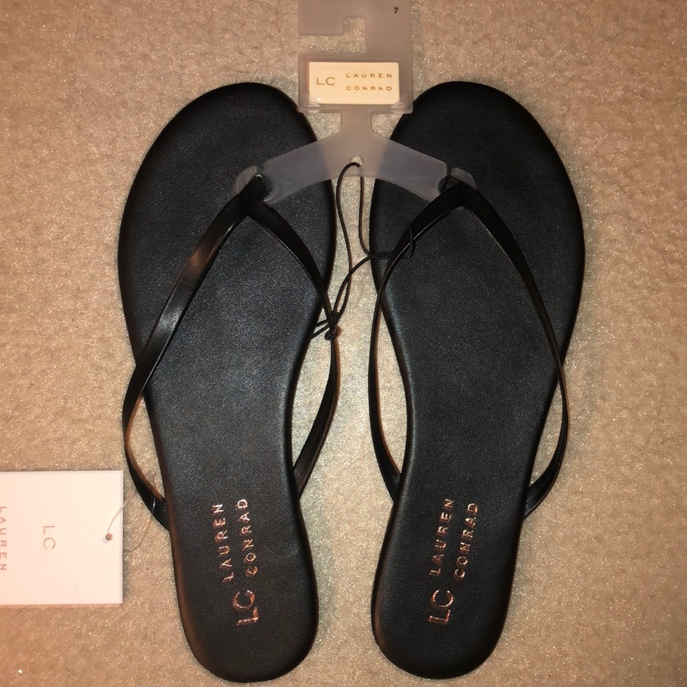 Black flip flops